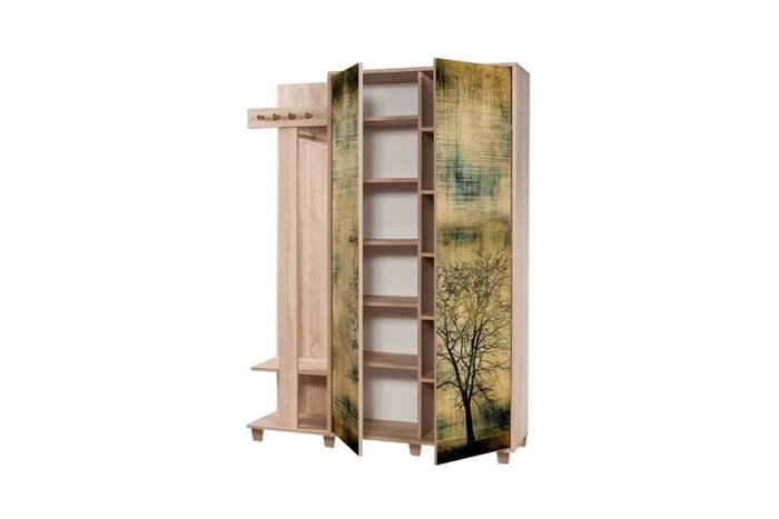 Hanah Home 135-729 Expositor Recibidor Roble Sonoma 135x194x36 cm Tablero Partículas Melamina